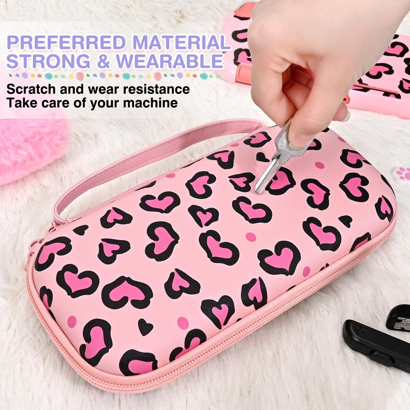 DLseego Love Leopard Carrying Case for Switch Lite 2019 Accessories