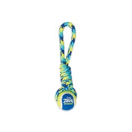 K9 Fitness by Zeus Tennis Ball, Rope Tug, 9-Inch with Ball, 2-Inch, Small