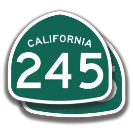 The Decal And Sticker Mafia CALIFORNIA STATE ROUTE 245 STICKER 2 Decals Road Sign Bogo Highway - 3.5"W x 3.1"H