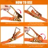 4 Pack-2" x20' Ratchet Straps, Double J Hook Heavy Duty