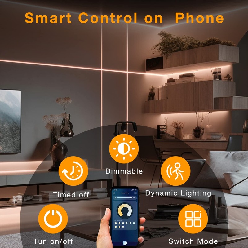 phopollo Motion Sensor LED Strip Lights - 10pcs Under Cabinet