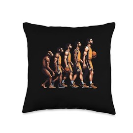 Basketball Evolution Player Growth Retro Sports Lover Throw Pillow