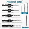 Zhufas Woodworking Set Countersink Drill Bit 5 Pieces 1/4 Inch