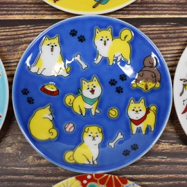 Stylish Kutani Ware Plate, Auspicious Bean Plate, Dog, Ceramic, Small Plate, Serving Plate, Japanese Tableware