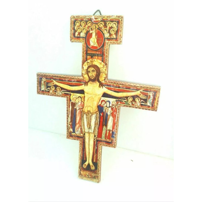 Wood San Damiano Wall Cross Made in Italy