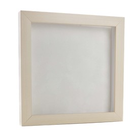 30x30 Shadow Box Frame White Washed Wood | with a 3/4" Usable Display Depth | Includes a White Real Suede Texture Acid-Free Backing Board, UV Resistant Acrylic, and Hanging Hardware