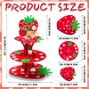 3 Tier Strawberry Themed Cupcake Stand Spring Cupcake Holder Berry