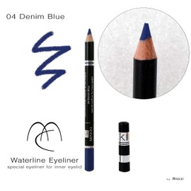04 Denim Blue Waterline Kohl Eyeliner - Special Kajal for inner eyelids - vitalizing and Waterproof - sensitive eyes hypoallergenic eye liner Pencil