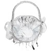 Wedding Flower Girl Basket Silver Hand Flower Basket Romantic Rhinestone