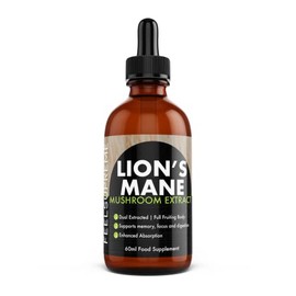Lions Mane Supplement Mushroom Extract (60ml) High Strength 10:1(15,000mg) Whole Fruiting Body Focus Memory Sleep Brain Health More Easily Absorbed Than Capsules or Powder