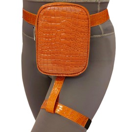 INNTURT Leg Harness Bag Leg Bag Synthetic Leather Thigh Bag Hip Bag Fanny Packs Thigh Harness Women, brown, S, Leg pocket waist bag