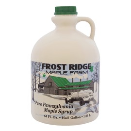 Frost Ridge Maple Farm, Organic Maple Syrup, Grade A, Half Gallon (64 FL Oz), Medium Amber Rich
