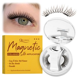 QUEWEL Magnetic-Eyelashes with Applicator, Portable Magnetic-Lashes with Applicator, Upgrade 2 Magnets False Eyelashes More Comfortable to Wear, Easy to Wear and Remove (Magnetics NZH-B)