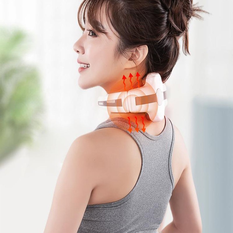 4 Heads Electric Pulse Neck Massager Intelligent 3D USB Charging