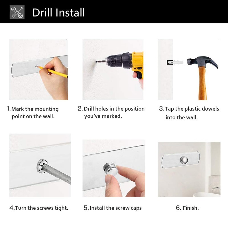 BESy Paper Towel Holder Wall Mounted for Kitchen 13 Inch,