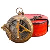 NAZPFN Brass Sundial Compass with Leather Case - Nautical Marine