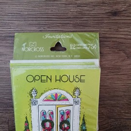 Vintage 12 Open House Christmas Invitations Cards Norcross
