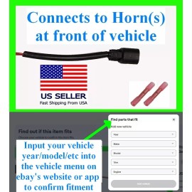 Custom Kit fits F150 F250 E150 etc Front Horn Connector Plug Pigtail Harness Wiring Wires