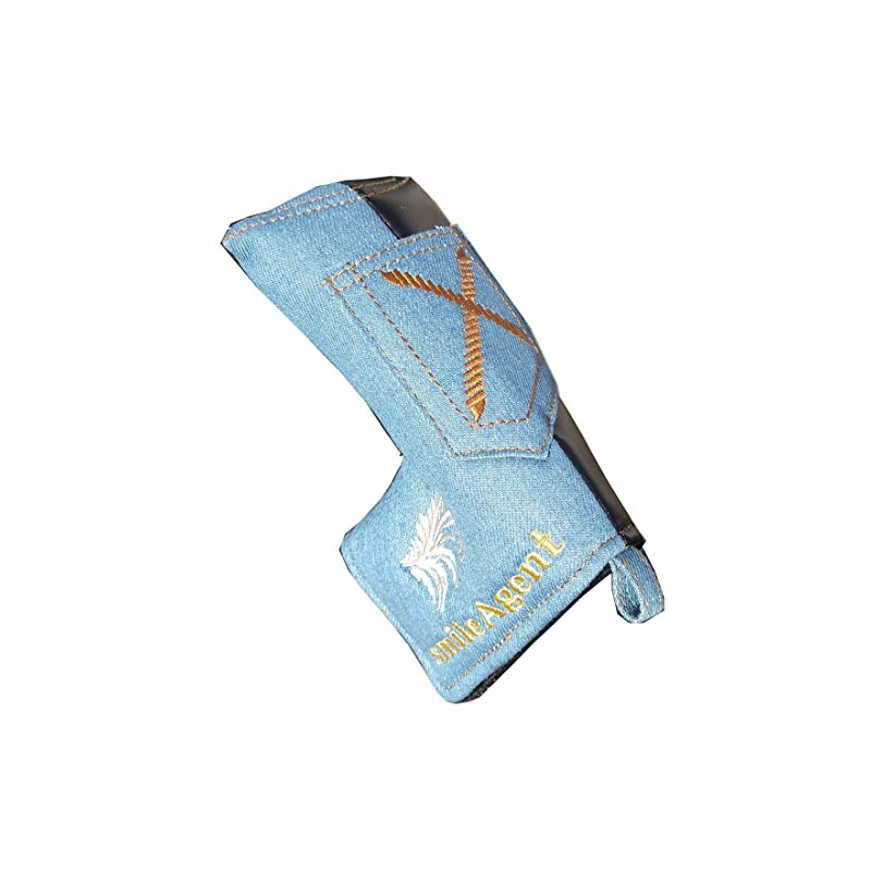 Denim Golf Putter Cover Pin Type Magnetic Blue