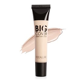 FOCALLURE Big Cover Liquid Concealer,Full Coverage & Oil-control Face Cream Concealer,High Adherence Concealer without Clumping and Cracking,Long Lasting Facial Concealer Makeup,WARM IVORY