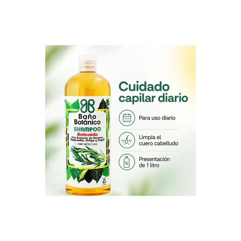 Shampoo Baño Botanico Extracto De Romero (anticaida) 1 Lt