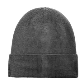 Unisex Merino Wool Waterproof Cold Weather Roll Cuff Beanie Dark Grey XX-Large Warm Fleece Lined Winter Hat for Men Women Big Heads XL XXL