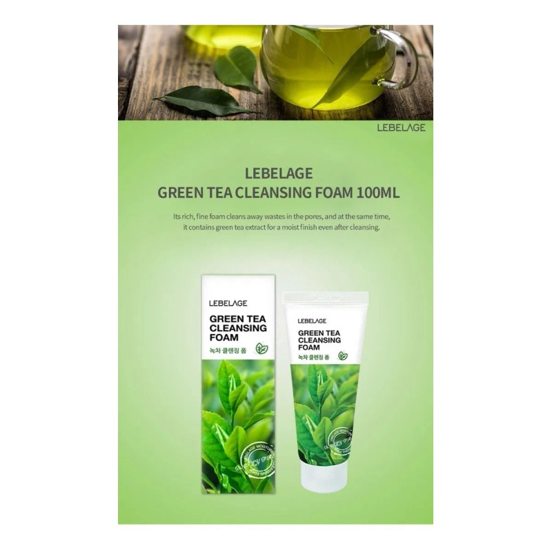 Espuma De Limpieza Profunda Coreana_ Tè Verde_ Antiarrugas