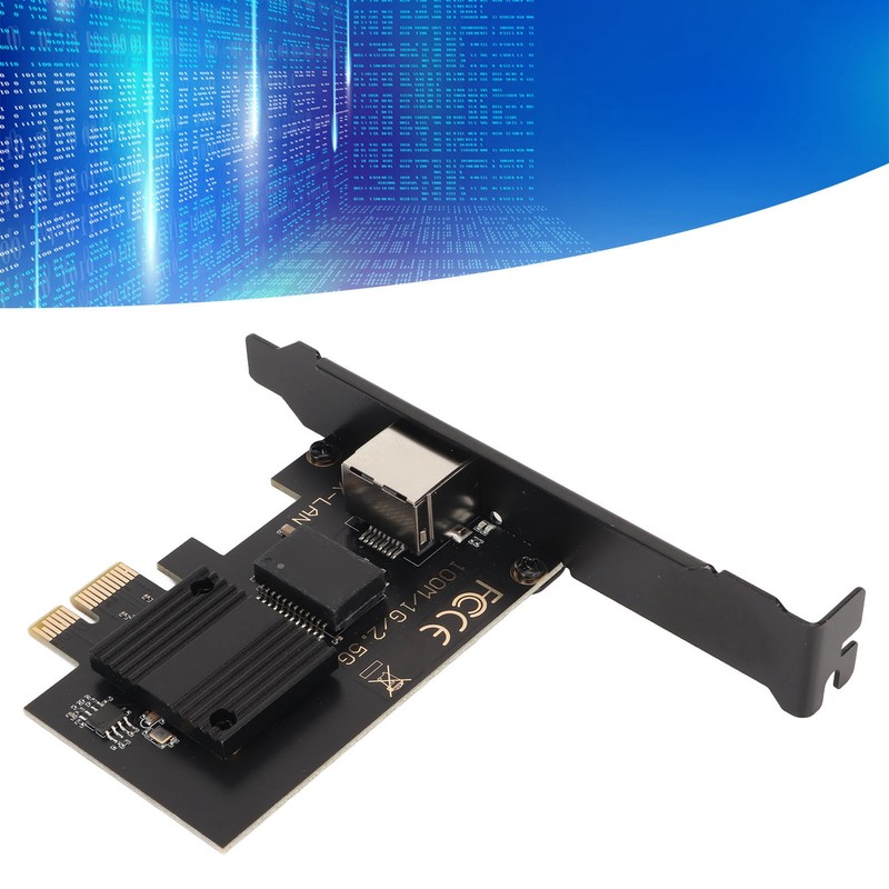 PCIe Network Card 10/100/1000/2500Mbps Gold Plated Pin Aluminium Alloy Gigabit