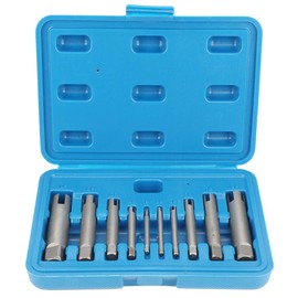 10 Pcs Tap Extractor Set, High Speed Steel Broken Head Screw Remover Tool, 3 Types Multisize Screw Remover with Organized Case for Industrial Automotive Repair