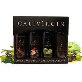 Calivirgin Olive Oil & Balsamic Vinegar Spicy Gift Set - Modena Balsamic Vinegar & Extra Virgin Olive Oil Gift Set - Olive Oil Sampler Set + Modena Balsamic Vinegar - 4 Bottles, 100ml Each