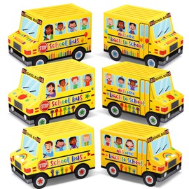 PerKoop 24 Pieces School Bus Party Treat Boxes Back to School Gift Box First Day of School Cardboard Box Yellow School Bus Decor Box for Kids Birthday Welcome Back to School Party Decor Supplies