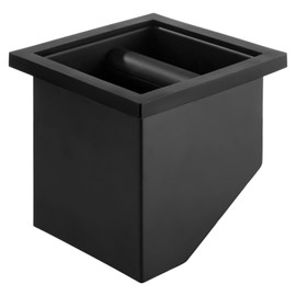 Espresso Coffee Ground Knock Box Chute, Desktop Knocking Residue Box with Rubber Bar, Square Bottomless Waste Bucket, Compact Barista Tool for Home, Café, Office