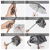 Lejorain Portable Folding Gothic Umbrella - Auto Open Close Windproof