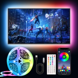 TK99SW Behind TV LED Lighting, 19.68ft Smart RGB LED Lights for 55-85 Inch TVs, Music Sync Bluetooth App & Remote Control, USB-Powered for Gaming, Bedroom, PC, Home Theater
