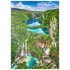 MyPuzzle Plitvice, Croatia - Panoramic View of the Beautiful Waterfalls of Plitvice Lakes - Premium 500 Piece Puzzle - MyPuzzle Special Collection by Puzzle Galaxy