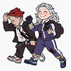 Generic Magnet Dorohedoro Shin and NOI Magnet Bumper Sticker Car Magnet Flexible Reuseable Magnetic Vinyl 5 inch (LAB-CTMAGNETS-1904)