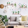 IARTTOP Cat Potted Plant Wall Sticker Cute Cat Plant Wall