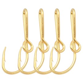 Fish Hook Hat Pins WHYHKJ 4pcs Gold Fish Hook Hat Clip Fish Hooks for Hat, Fish Hook Hat Clip for Outdoor
