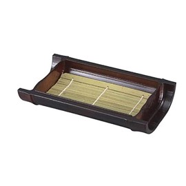 J-kitchens Soba Soba Soba Serving Dish, Crack-resistant Resin, 8.3 x 4.7 x 1.5 inches (21 x 12 x 3.7 cm), Echizen, Susutake Bamboo (Shallow), Made in Japan