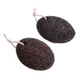 Mikinona Pedicure Tools Set 2pcs Foot Pumice Stone Callus Remover Foot File Natural Stone for Feet Hands Elbows Black