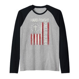Hard Fought Hallelujah God Jesus Christian Faith Religious Raglan Baseball Tee
