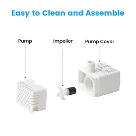 DOOOB Ceramic Cat Fountain Pump Replacement, Quiet Cat Water Pump for DOOOB Ceramic Cat Water Fountain, 0.7W Energy Consumption, Easy to Clean & Maintain