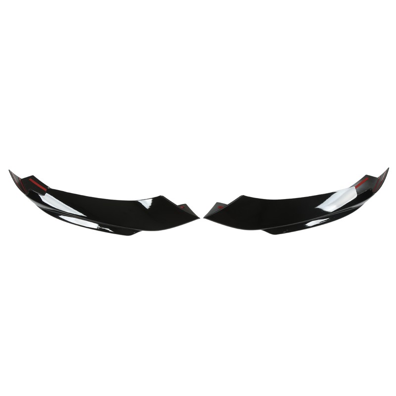 2 Pcs Front Bumper Diffuser Glossy Black Left Right Lip