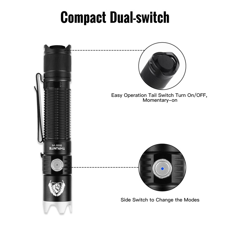 ThruNite BSS V6 Black Scout Survival Customized Edition EDC Flashlight,