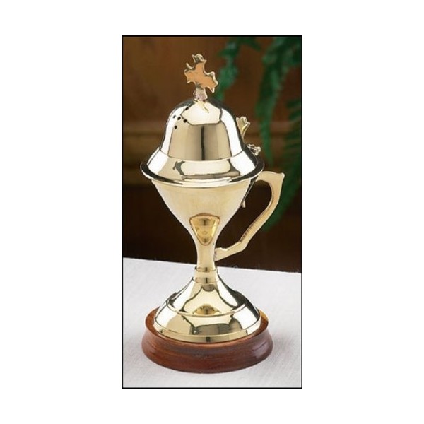 Christian Brands Incense Burner with Wood Base