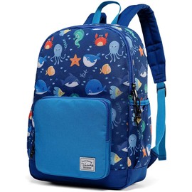 VASCHY Kids Backpack, 13L School Bag for Boys and Girls 4-6Years Water Resistant Toddler Rucksack Children's Backpack with Elastic Water Bottle Pockets for Elementary School(Ocean Sharks)