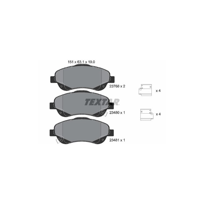 Textar 2376802 Brake Pad Set, disc brake