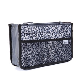 Periea Chelsy Handbag Organiser Insert (Silver Leopard, Medium)