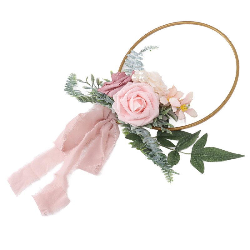 Artificial Succulents Wreath Iron Foam Greenery Wreath Portable Bridal Wreath