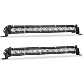 Zmoon 12 Inch LED Light Bar, 144W Spot Flood Combo Beam Light Bar, 8000 lm 6500K White, IP67 Waterproof Offroad Light Bars for Trucks, SUVs, Jeeps, ATVs, Boats, 2-Pack